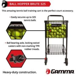 Gamma Brute Teaching Cart 325 Ball Hopper -Sports Tennis Shop 7168010 5