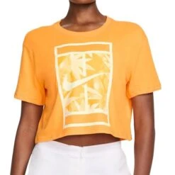 Nike Dri Fit Cropped Slam Tee Shirt -Sports Tennis Shop FJ2711 717